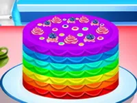 Elsa Cooking Rainbow Cake