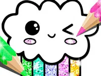Kawaii Coloring Book Glitter