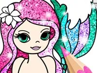 Mermaid Coloring Book Glitter