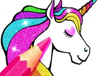 Unicorn Coloring Book Glitter